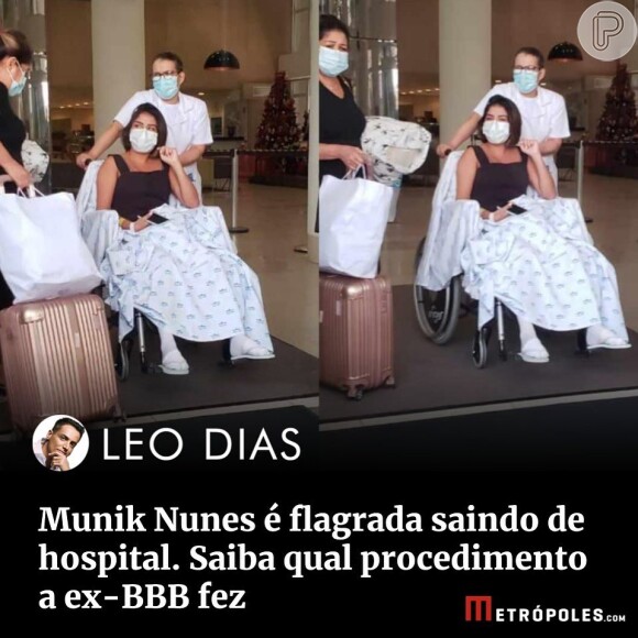 Ex-BBB Munik Nunes passou por cirurgia no Hospital São Luiz, em São Paulo (SP)