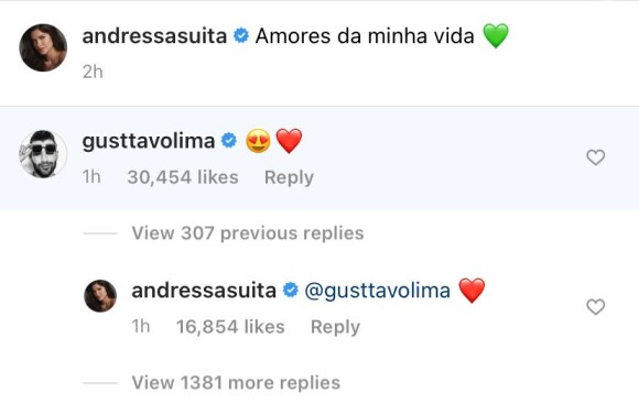 Veja troca de mensagens entre Gusttavo Lima e Andressa Suita!