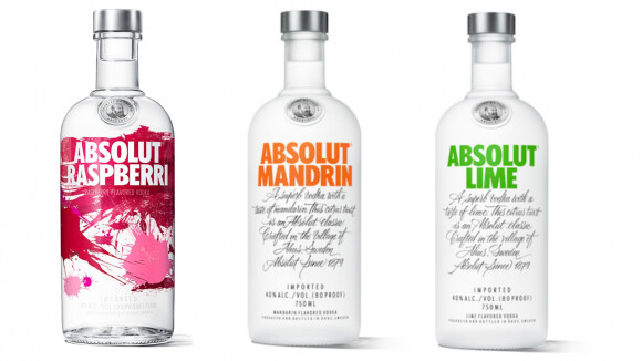 Novos sabores da vodka Absolut: Rasperri, Mandrin e Lime