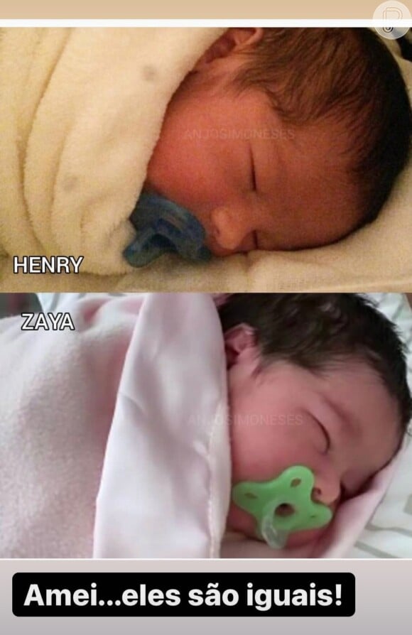 Simone apontou semelhança entre os filhos, Henry e Zaya