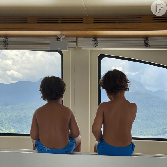 Fotos de filhos de Gusttavo Lima chamam atenção por detalhe: a semelhança entre Gabriel e Samuel