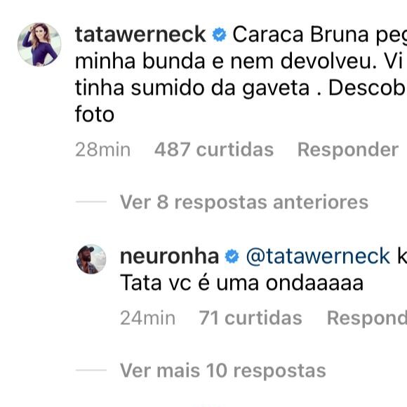 Bruna Marquezine chama atenção de Tatá Werneck em foto de biquíni