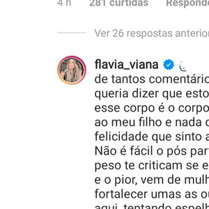 Flávia Viana rebate comentário de seguidora sobre corpo