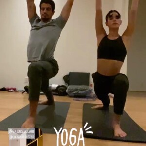 Bruna Marquezine e Enzo Celulari praticaram ioga juntos nesta quarta-feira, 19 de maio de 2021