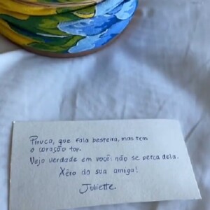 Veja bilhete enviado por Juliette para Rodolffo