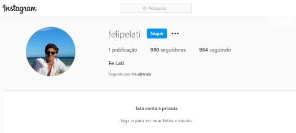 Perfil de Felipe Lati é privado no Instagram