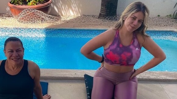 Marília Mendonça treina pesado e 'alfineta' mãe e Henrique Casttro: 'Vou ter que mudar de parceiro'