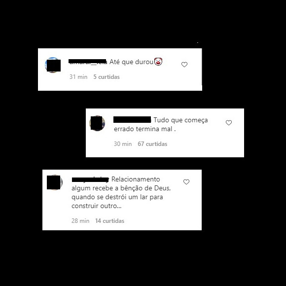 Seguidores disseram que relacionamento durou foi 'muito'