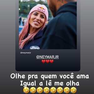 Neymar encontra Leticia Bufoni e se diverte por reação dele em clique