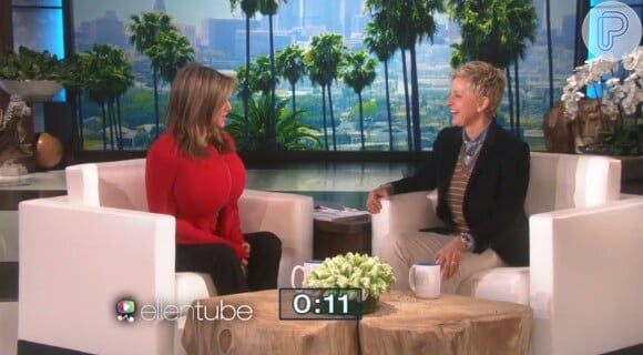 Jennifer Aniston divulga o filme 'Cake' no programa de Ellen Degeneres