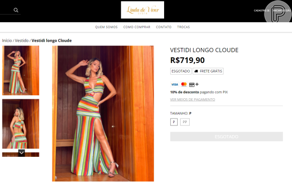 Vestido usado por Andressa Suita está esgotado no e-commerce da loja Linda de Viver