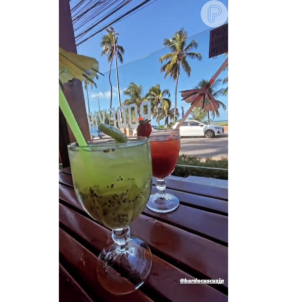 Sarah Andrade postou foto de drinks e fãs apontaram Lucas Viana