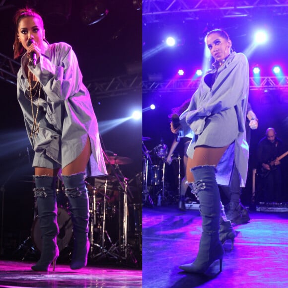 Anitta havia usado as botas overknee de jeans em show no Rio em 2017