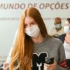 Marina Ruy Barbosa desembarcou em São Paulo nesta segunda-feira
