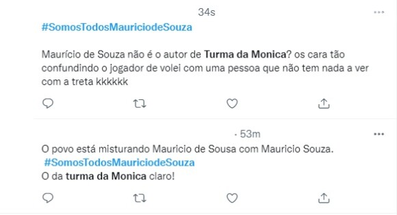 Pessoas confundiram o nome com o cartunista Mauricio de Sousa