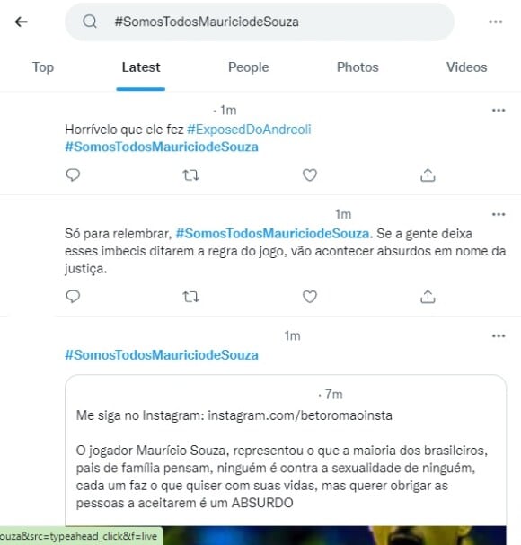 Maurício Souza foi apoiado por seguidores no Twitter