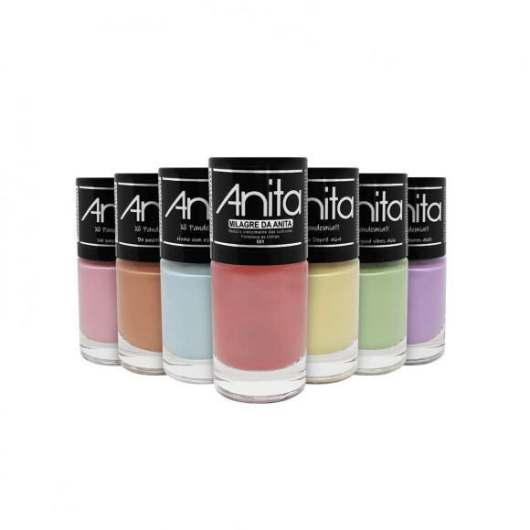 Cores de unhas para o verão com tons mais suaves e refrescantes disponíveis no kit de esmalte Anita Xô Pandemia 6 cores - Milagre da Anita