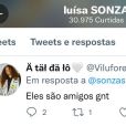   Luísa Sonza curte comentário que afirma que ela e Vitão são amigos  
