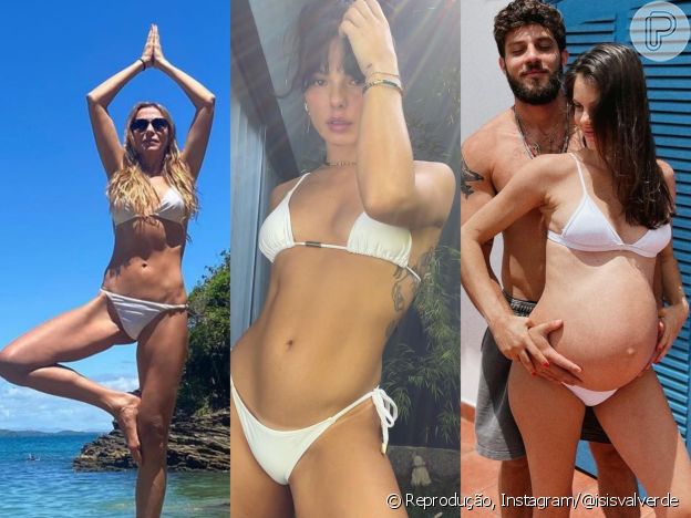 Biquíni branco é queridinho de artistas como Isis Valverde, Monica Martelli e Laura Neiva