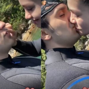 Luan Santana troca beijos com nova namorada, Izabela Cunha, e momento é registrado