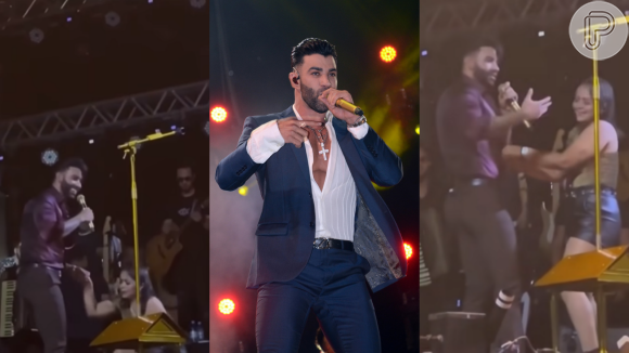 Fã de Gusttavo Lima desmaia em show ao invadir o palco e ver cantor tirando a camisa