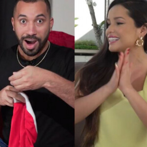 Juliette e Gil do Vigor se surpreendem ao tirar um ao outro Amigo Secreto/Oculto do 'Fantástico'