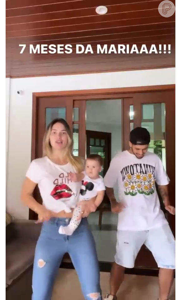 Toma toma vapo vapo! Virgínia Fonseca, Zé Felipe e Maria Alice fizeram dancinha no dia do 'mesversário' da bebê