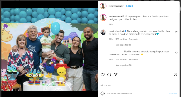 Mãe de Marília Mendonça, Ruth Moreira publicou foto ao lado da família de Leo, filho da cantora, para desabafar