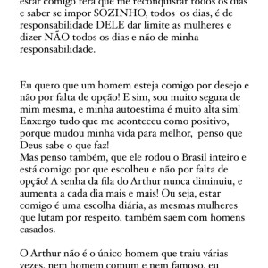 Maíra Cardi disse que se Arthur Aguiar a trair de novo, ele a perderá