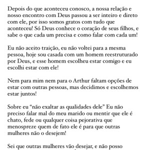 Maíra Cardi deixou claro que não aceitará outra traição de Arthur Aguiar