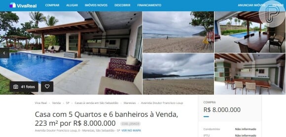 Casa que foi de Yasmin Brunet e Gabriel Medina está à venda por R$ 8 milhões