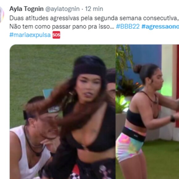 'BBB 22': fãs do programa argumentaram que Maria foi agressiva com Natália no Jogo da Discórdia desta semana, assim como quando bateu na testa de Arthur na anterior