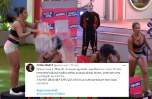 BBB 22': Maria é acusada de agressão após acertar balde em Natália no Jogo da Discórdia - Purepeople BBB 22': Maria é acusada de agressão após acertar balde em Natália no Jogo da Discórdia - Purepeople