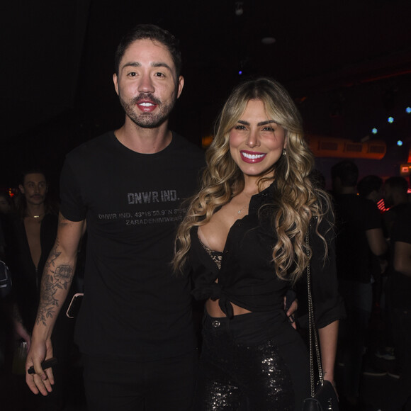 Rico Melquiades e Erika Schneider estiveram na gravação do DVD da dupla Jorge e Mateus