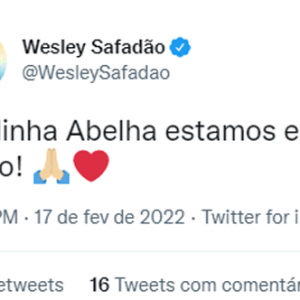 Wesley Safadão se manifestou sobre Paulinha Abelha: 'Vai dar tudo certo'