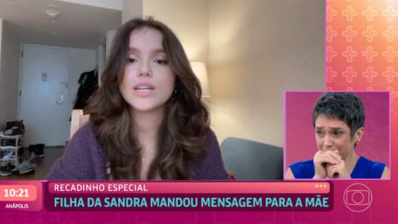 Vídeo: filha de Sandra Annenberg surpreende mãe com mensagem e jornalista vai às lágrimas