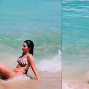 Jade Picon, após o 'BBB 22', foi à praia no Rio de Janeiro com o biquíni de crochê que virou febre