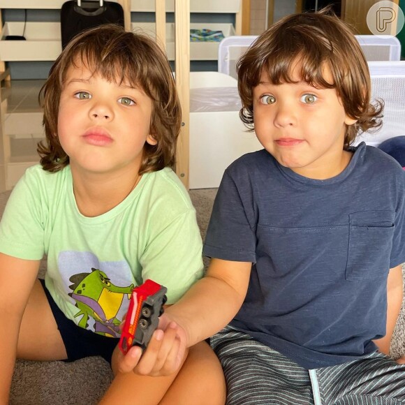 Filhos de Andressa Suita e Gusttavo Lima, Gabriel e Samuel, estão com virose