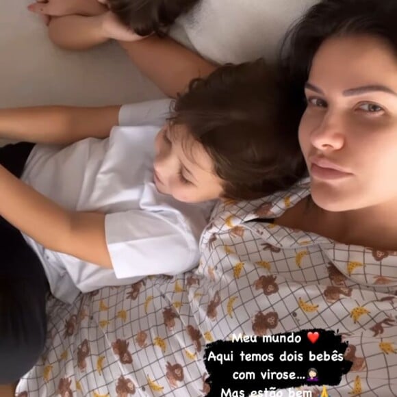 Andressa Suita revela que os filhos, acometidos com virose, estão bem