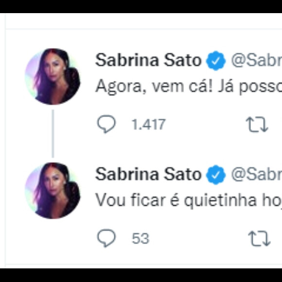 Sabrina Sato brinca sobre comentar o 'BBB 22'