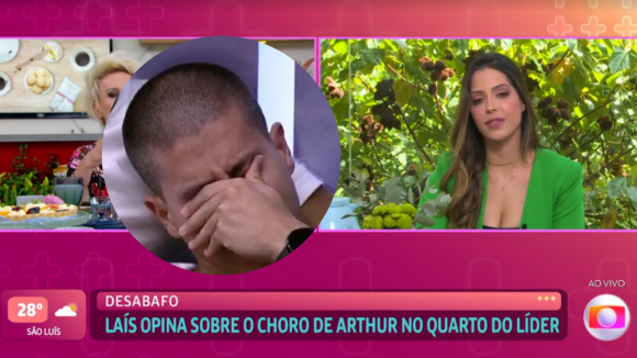 'BBB 22': eliminada com maior rejeição, Laís fica surpresa com choro de Arthur Aguiar e reage