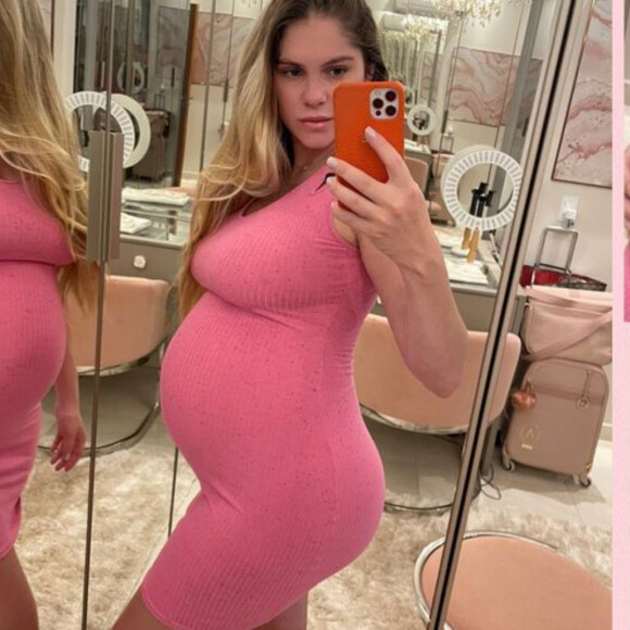 Bárbara Evans comparou o crescimento da barriga de grávida para mostrar que a dieta fez diferença