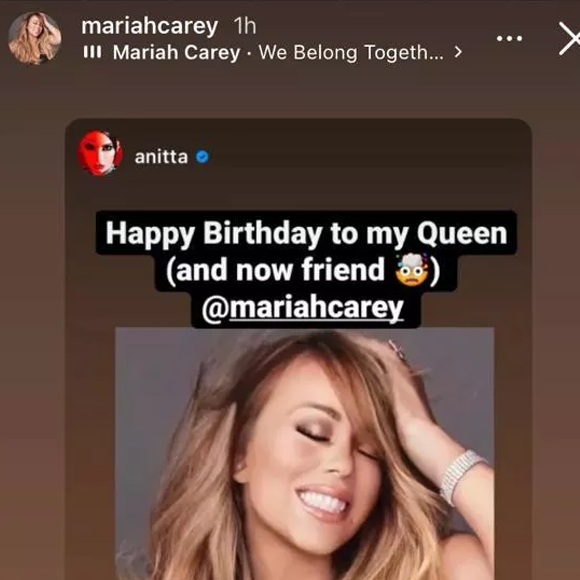 Mariah Carey corrigiu Anitta por utilizar 'birthday' ao invés de 'anniversary'