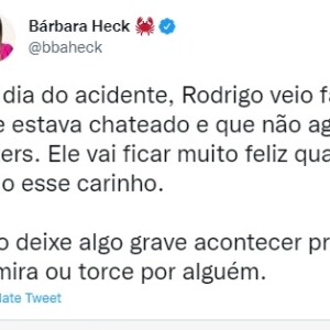 Em última mensagem à Bárbara, Rodrigo reclamou de haters e fofocas