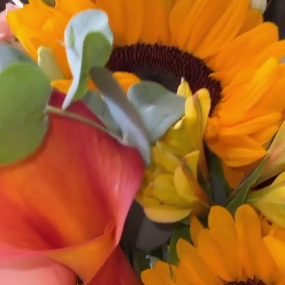 Thiaguinho presenteou Carol Peixinho com um buquê de flores
