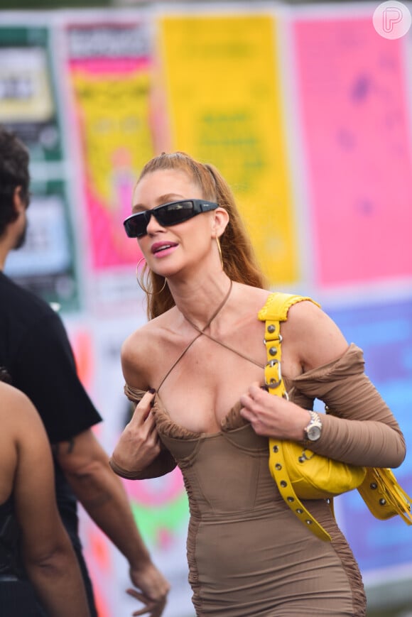 Marina Ruy Barbosa: nude é a apostada da atriz em vários looks, como no vestido usado no Lollapalooza