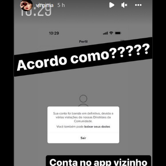 Virginia Fonseca levou um susto ao perceber que a conta no TikTok havia sido banida