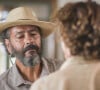 Jove (Jesuíta Barbosa) foge para o Rio com Juma (Alanis Guillen) após briga com o pai, José Leôncio (Marcos Palmeira), na novela 'Pantanal'