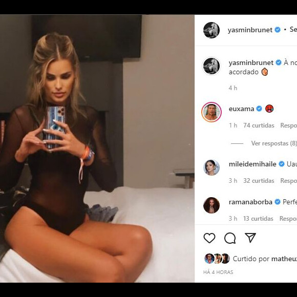 Xamã se derreteu por uma foto sexy de Yasmin Brunet