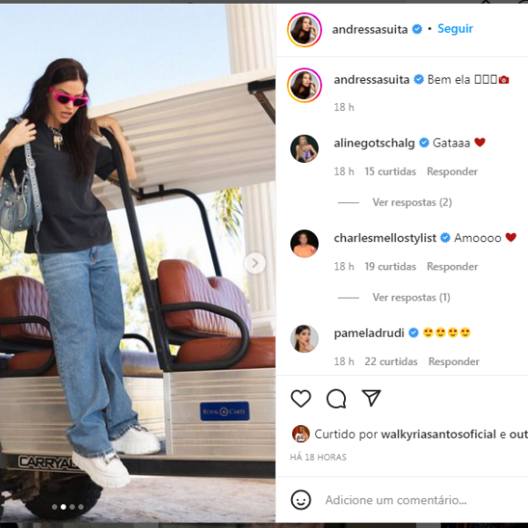 Tênis de Andressa Suita é da grife Miu Miu e pode ser adquirido por R$6.500 no site oficial da marca